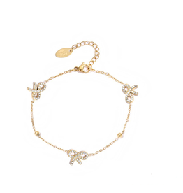 21Jewelz Armbandje met drie strikjes en steentjes