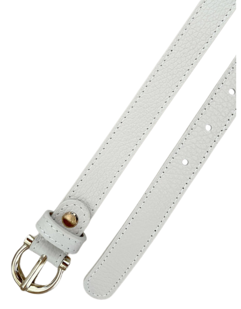 21Jewelz Smalle musthave gold detailed riem - ecru
