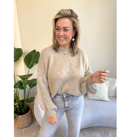 21Jewelz Knitted musthave trui - taupe