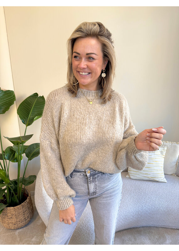 21Jewelz Knitted musthave trui - taupe