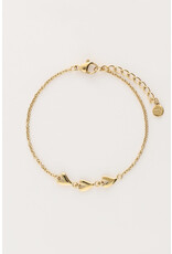 My Jewellery My Jewellery - Minimalistische armband met drie hartjes - goud