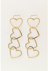 My Jewellery My Jewellery - Statement oorhangers met open hartjes - goud