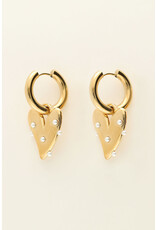 My Jewellery My Jewellery | Grote oorringen met hart en imitatieparels - goud