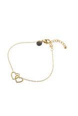 Go Dutch Label D&E - Double heart bracelet - goud
