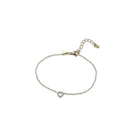 Go Dutch Label D&E - Pearly hearts bracelet - goud