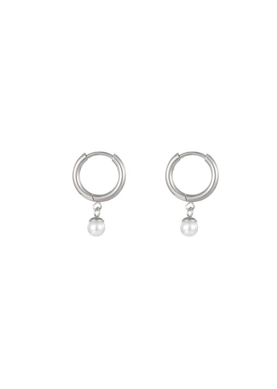 Go Dutch Label D&E - Pearl hoop - zilver