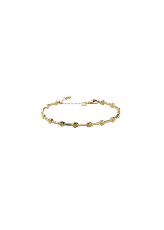 Go Dutch Label D&E - Small hearts bangle - goud