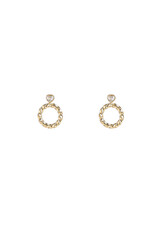 Go Dutch Label D&E - Small heart + round stud - goud