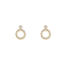 Go Dutch Label D&E - Small heart + round stud - goud