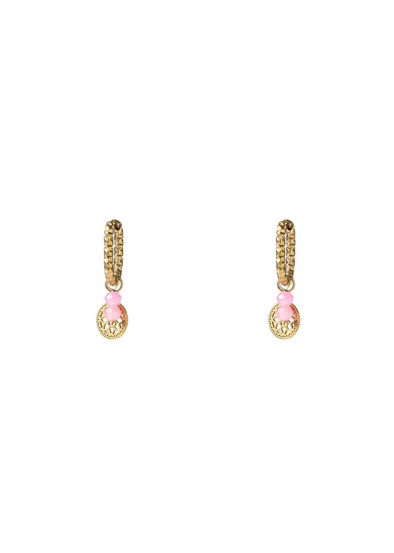 Go Dutch Label D&E - Beaded coin hoop - roze/goud