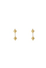 Go Dutch Label D&E - Double diamond stud - goud