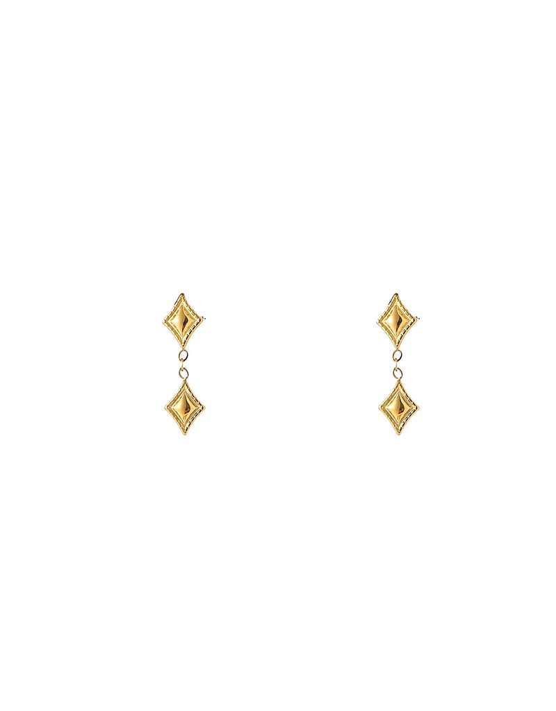 Go Dutch Label D&E - Double diamond stud - goud
