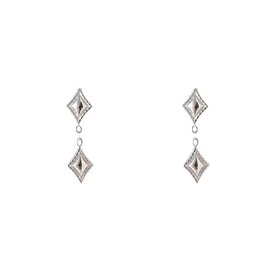 Go Dutch Label D&E - Double diamond stud - zilver