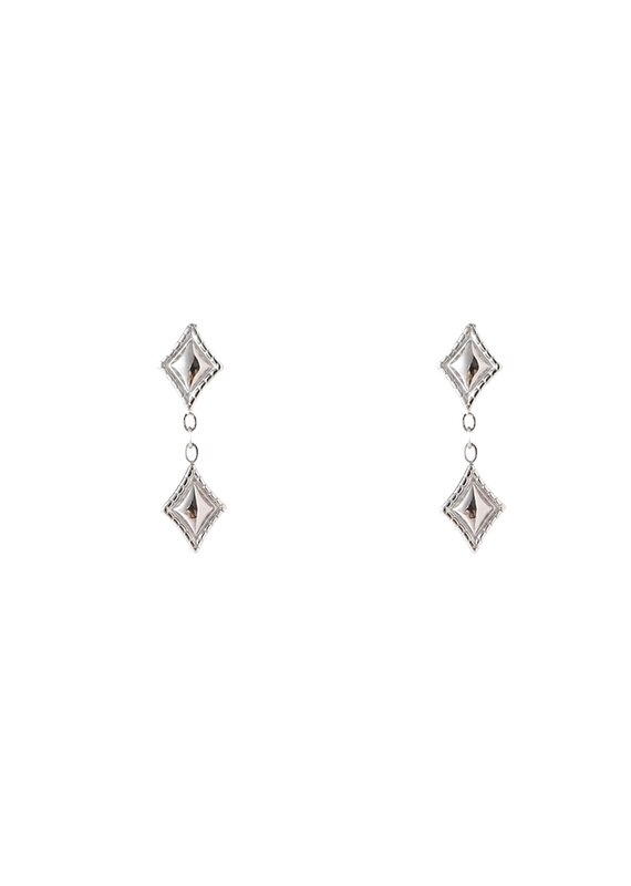 Go Dutch Label D&E - Double diamond stud - zilver