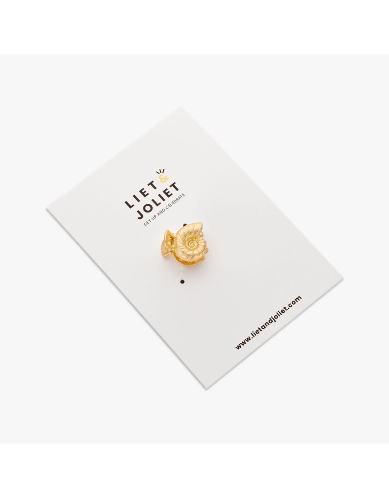 Liet & Joliet Liet & Joliet | Mini haarklem ronde schelp - goud