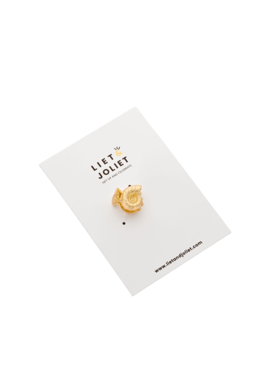 Liet & Joliet Liet & Joliet | Mini haarklem ronde schelp - goud