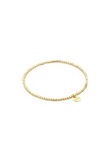 Biba Armband met kleine vierkante kralen - goud