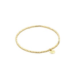 Biba Armband met kleine vierkante kralen - goud