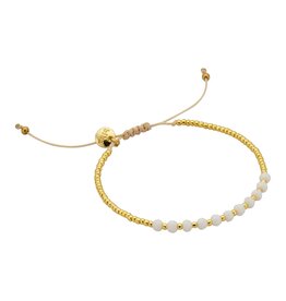 Biba Verstelbaar armbandje met kralen - wit