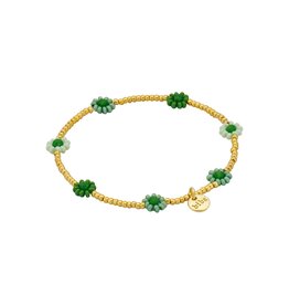 Biba Bloemen armbandje - (mint)groen
