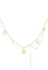 21Jewelz Ketting met schelpjes en parels - goud