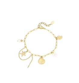 21Jewelz Armbandje met zee bedels - goud