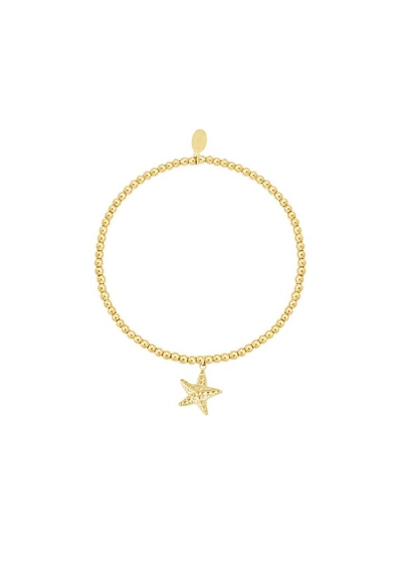 21Jewelz Elastisch armbandje met zeester - goud