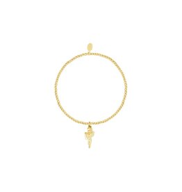21Jewelz Elastisch armbandje met grote schelp - goud
