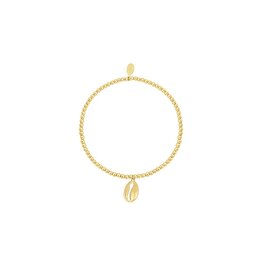 21Jewelz Elastisch armbandje met schelpje - goud
