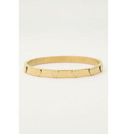 My Jewellery My Jewellery | Bold bangle met hartjes - goud