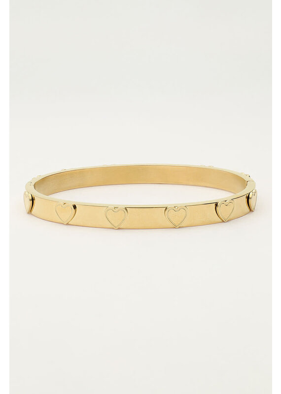 My Jewellery My Jewellery | Bold bangle met hartjes - goud