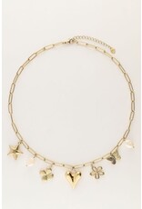 My Jewellery Schakelketting met multi bedels - goud