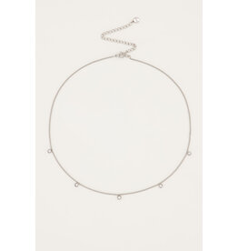 My Jewellery My Jewellery | Ketting vijf strass steentjes - zilver
