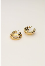 My Jewellery My Jewellery | Bold oorringen dubbele rij - goud