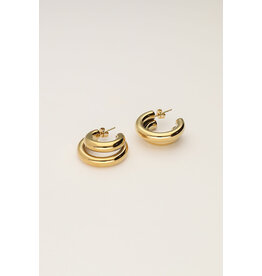 My Jewellery My Jewellery | Bold oorringen dubbele rij - goud