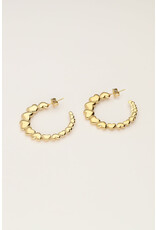 My Jewellery My Jewellery | Bold oorringen met platte hartjes - goud