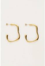 My Jewellery My Jewellery | Bold statement oorringen organisch dun - goud