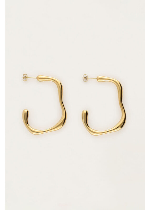 My Jewellery My Jewellery | Bold statement oorringen organisch dun - goud