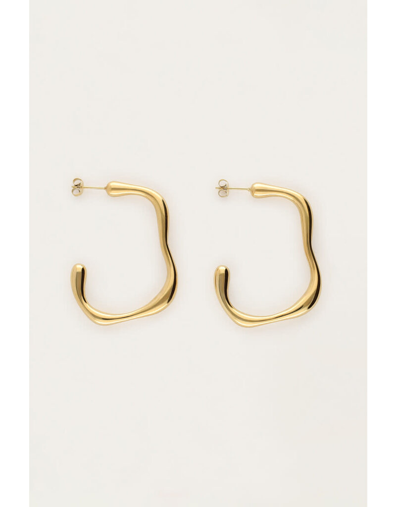 My Jewellery My Jewellery | Bold statement oorringen organisch dun - goud