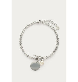 My Jewellery My Jewellery | Armband met munt & parel - zilver