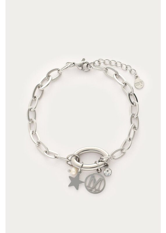 My Jewellery My Jewellery | Armband met bedels & parel - zilver