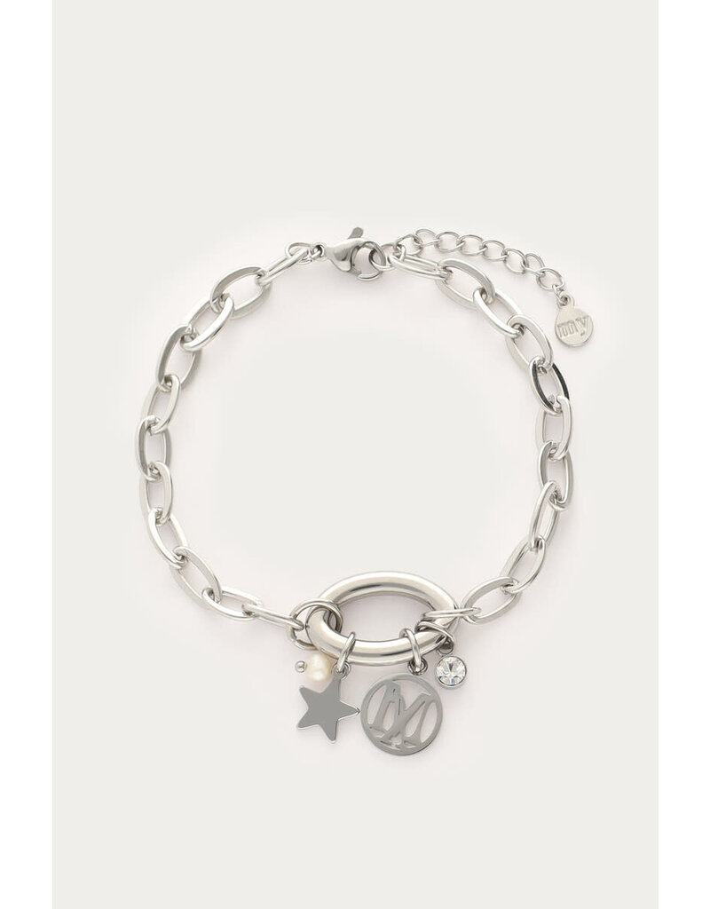 My Jewellery My Jewellery | Armband met bedels & parel - zilver