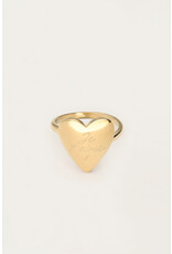 My Jewellery My Jewellery | Love statement ring met hartje Je t’aime - goud