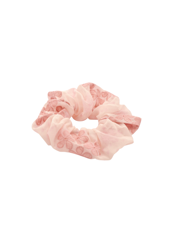 Liet & Joliet Liet & Joliet | Scrunchie - ecru met roze bloemen