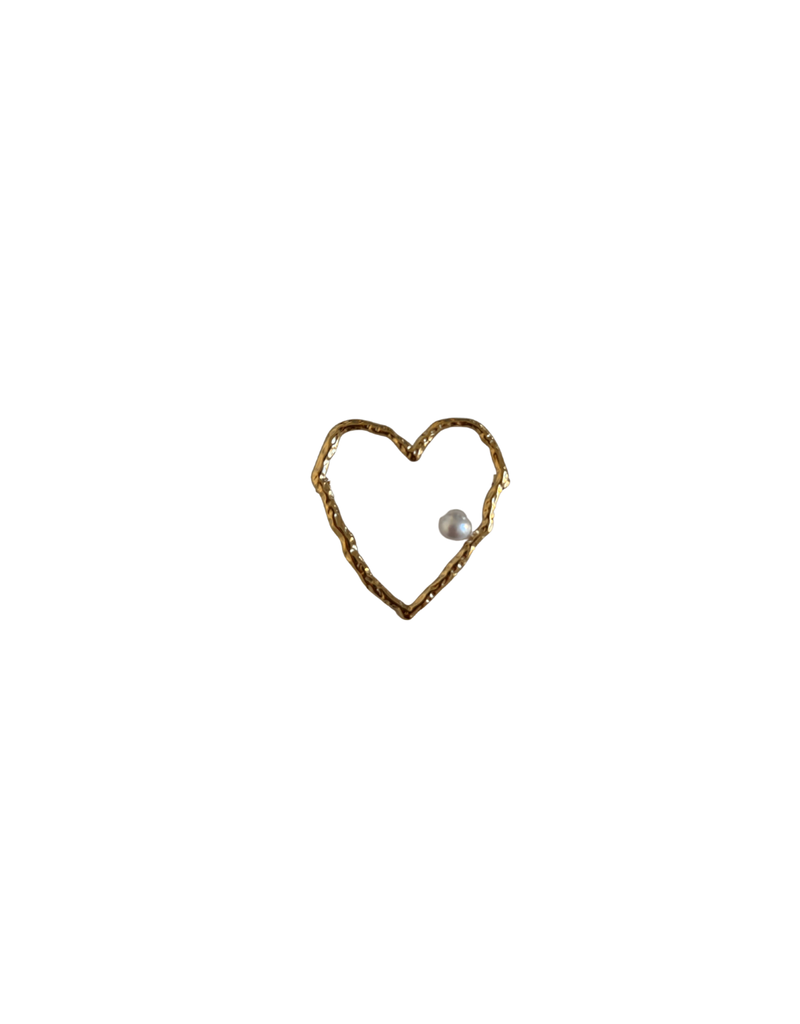 21Jewelz Broche met hart en parel - goud