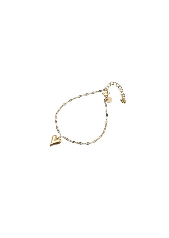 Go Dutch Label D&E | Hollow Heart Bracelet - goud