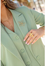 21Jewelz Open bloem broche - goud