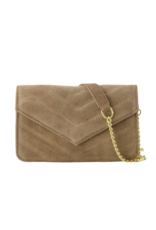 21Jewelz Tasje met gestikt patroon - suede taupe