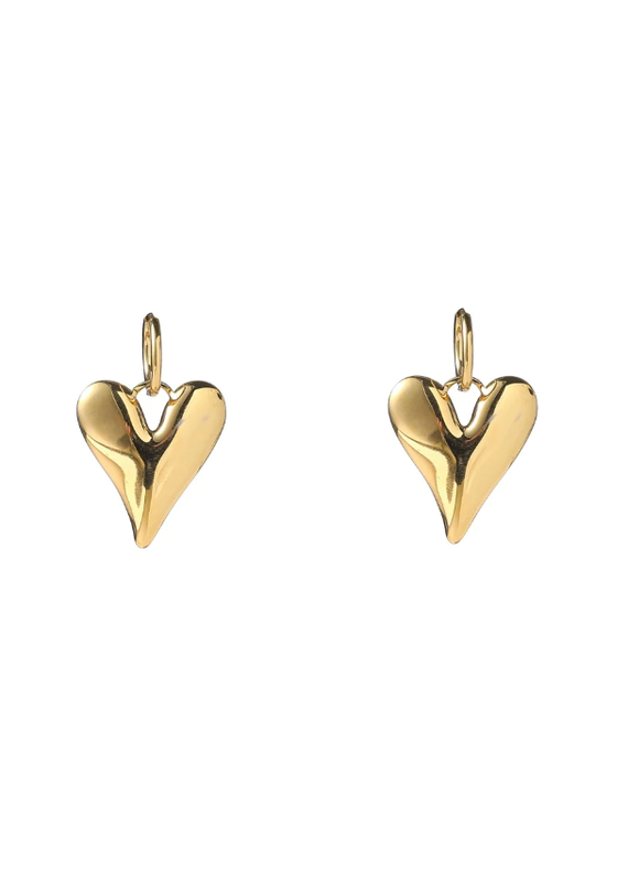 Go Dutch Label D&E - Big heart hoop - goud
