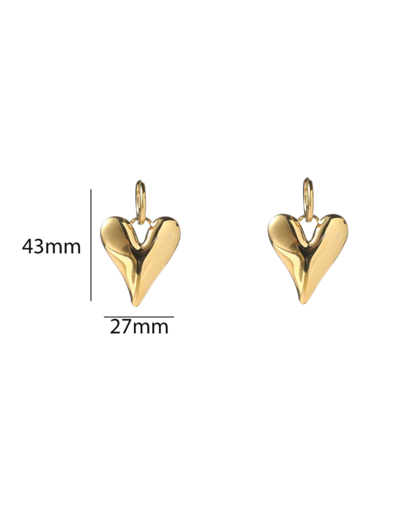 Go Dutch Label D&E - Big heart hoop - goud